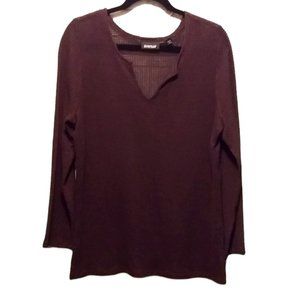 Comfy AVENUE Brown Open Weave Pullover Sweater Size 18-20 (2X)